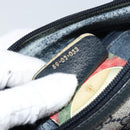 GUCCI GG Supreme Sherry Line Shoulder Bag PVC Navy Gold 89 02 032 Auth BA9017-12