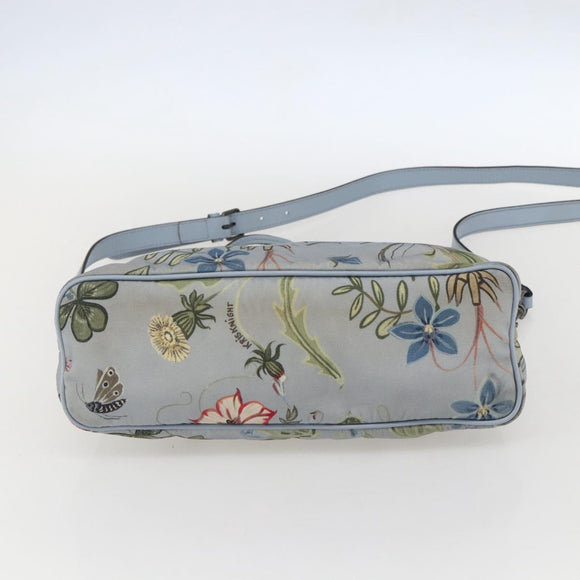 GUCCI Botanical Tote Bag Canvas 2way Blue Silver 353440 Auth BA9018