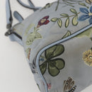 GUCCI Botanical Tote Bag Canvas 2way Blue Silver 353440 Auth BA9018-15