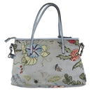 GUCCI Botanical Tote Bag Canvas 2way Blue Silver 353440 Auth BA9018-2