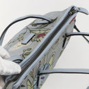 GUCCI Botanical Tote Bag Canvas 2way Blue Silver 353440 Auth BA9018-6