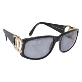 CHANEL Sunglasses plastic Black CC Auth BA9021