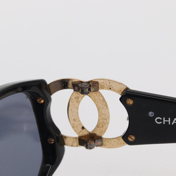 CHANEL Sunglasses plastic Black CC Auth BA9021