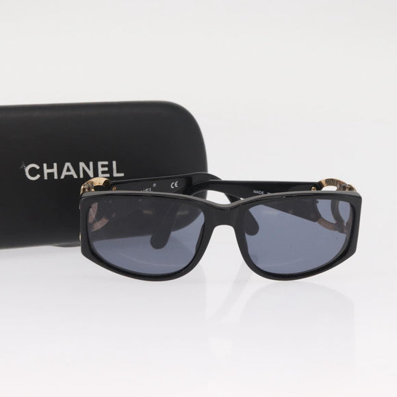 CHANEL Sunglasses plastic Black CC Auth BA9021