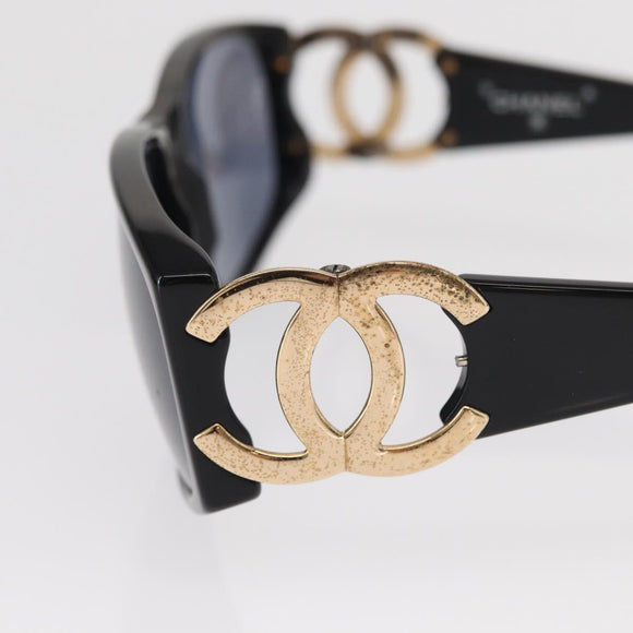 CHANEL Sunglasses plastic Black CC Auth BA9021