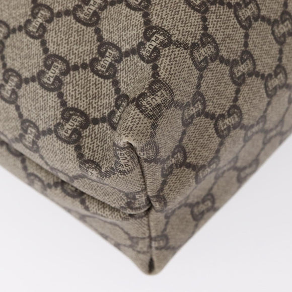 GUCCI GG Plus Supreme Web Sherry Line Tote Bag PVC Beige Gold Auth BA9029