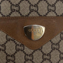GUCCI GG Plus Supreme Web Sherry Line Tote Bag PVC Beige Gold Auth BA9029-18