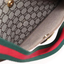 GUCCI GG Plus Supreme Web Sherry Line Tote Bag PVC Beige Gold Auth BA9029-21