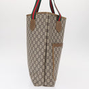 GUCCI GG Plus Supreme Web Sherry Line Tote Bag PVC Beige Gold Auth BA9029-5