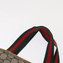 GUCCI GG Plus Supreme Web Sherry Line Tote Bag PVC Beige Gold Auth BA9029-14