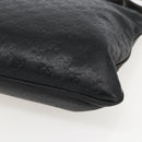 GUCCI GG Canvas Guccissima Shoulder Bag Leather Black Gold 201446 Auth BA9030-10