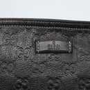 GUCCI GG Canvas Guccissima Shoulder Bag Leather Black Gold 201446 Auth BA9030-14