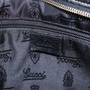 GUCCI GG Canvas Guccissima Shoulder Bag Leather Black Gold 201446 Auth BA9030-16