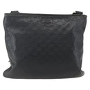 GUCCI GG Canvas Guccissima Shoulder Bag Leather Black Gold 201446 Auth BA9030-2