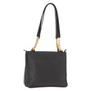 BALLY Shoulder Bag Leather Black Gold Auth BA9031-1