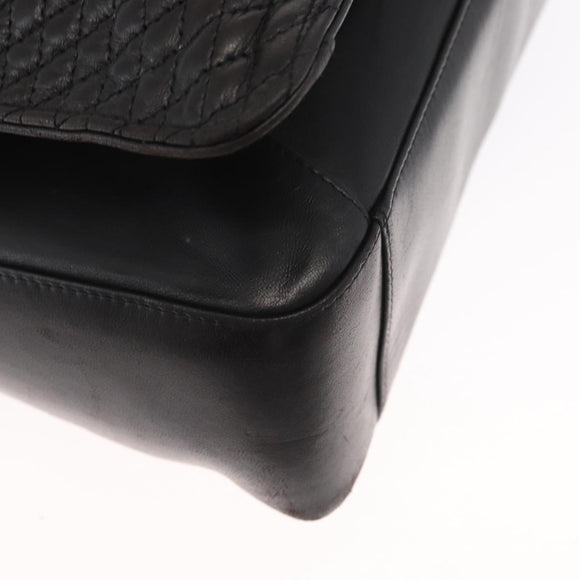 BALLY Shoulder Bag Leather Black Gold Auth BA9031