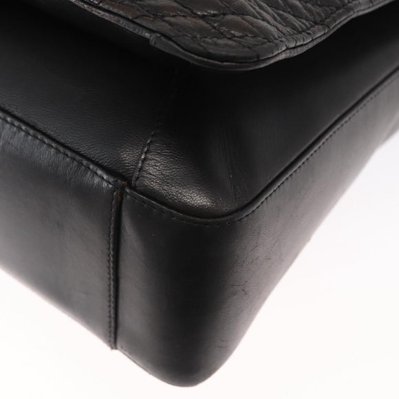 BALLY Shoulder Bag Leather Black Gold Auth BA9031