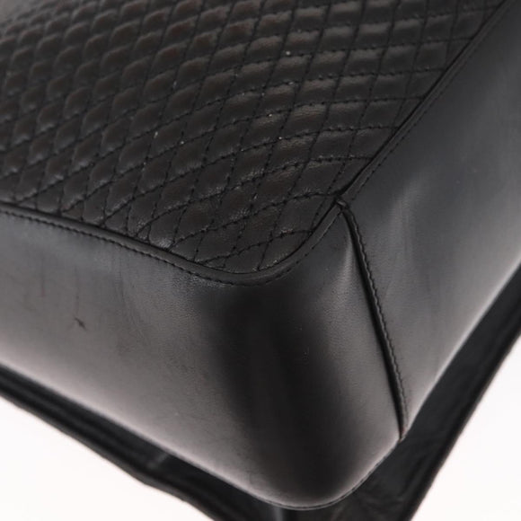 BALLY Shoulder Bag Leather Black Gold Auth BA9031