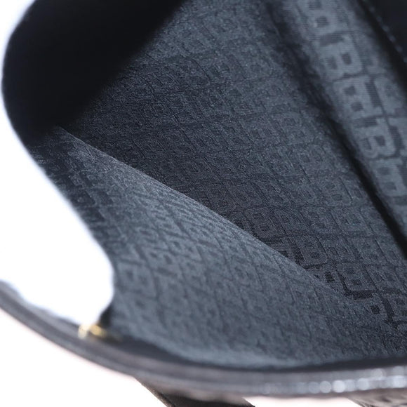 BALLY Shoulder Bag Leather Black Gold Auth BA9031