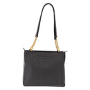 BALLY Shoulder Bag Leather Black Gold Auth BA9031-2