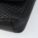 BALLY Shoulder Bag Leather Black Gold Auth BA9032-9