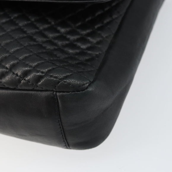 BALLY Shoulder Bag Leather Black Gold Auth BA9032