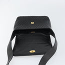 BALLY Shoulder Bag Leather Black Gold Auth BA9032-10