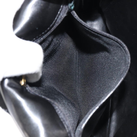 BALLY Shoulder Bag Leather Black Gold Auth BA9032