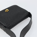 BALLY Shoulder Bag Leather Black Gold Auth BA9032-6