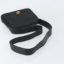 BALLY Shoulder Bag Leather Black Gold Auth BA9032-7