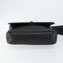 BALLY Shoulder Bag Leather Black Gold Auth BA9032-5