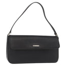 BURBERRY Shoulder Bag Leather Black Gold Auth BA9035-1