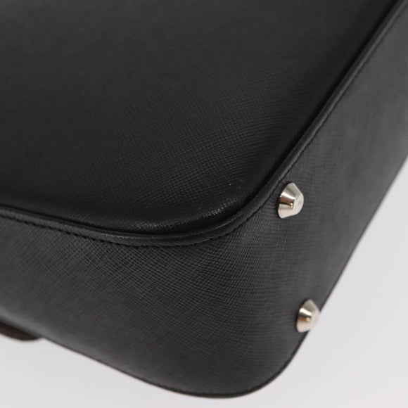 BURBERRY Shoulder Bag Leather Black Gold Auth BA9035