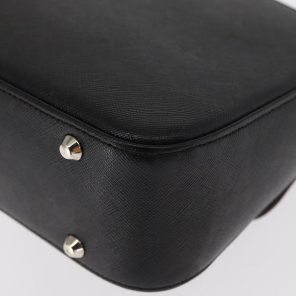 BURBERRY Shoulder Bag Leather Black Gold Auth BA9035