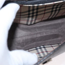 BURBERRY Shoulder Bag Leather Black Gold Auth BA9035-12