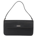 BURBERRY Shoulder Bag Leather Black Gold Auth BA9035-13