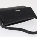 BURBERRY Shoulder Bag Leather Black Gold Auth BA9035-6