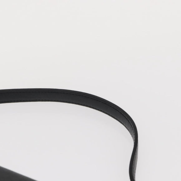 BURBERRY Shoulder Bag Leather Black Gold Auth BA9035