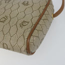 Christian Dior Honeycomb Canvas Shoulder Bag PVC Beige Gold Auth BA9036-10