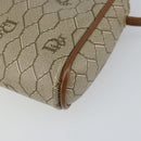 Christian Dior Honeycomb Canvas Shoulder Bag PVC Beige Gold Auth BA9036-12