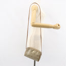 Christian Dior Honeycomb Canvas Shoulder Bag PVC Beige Gold Auth BA9036-20