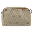 Christian Dior Honeycomb Canvas Shoulder Bag PVC Beige Gold Auth BA9036-3