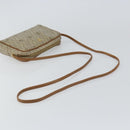 Christian Dior Honeycomb Canvas Shoulder Bag PVC Beige Gold Auth BA9036-7