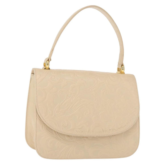 BALENCIAGA Hand Bag Leather Beige Gold Auth BA9038