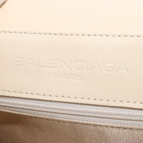 BALENCIAGA Hand Bag Leather Beige Gold Auth BA9038