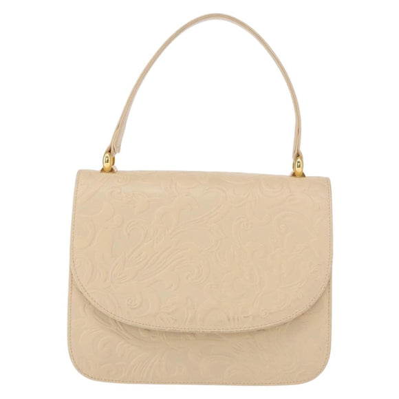 BALENCIAGA Hand Bag Leather Beige Gold Auth BA9038