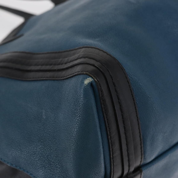 Chloe Alison Hand Bag Leather Blue Gold Auth BA9039