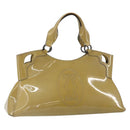 CARTIER Tote Bag Patent leather Yellow Silver Auth BA9040-1