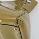 CARTIER Tote Bag Patent leather Yellow Silver Auth BA9040-9