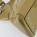 CARTIER Tote Bag Patent leather Yellow Silver Auth BA9040-14